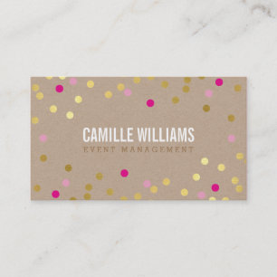 PLAIN BOLD MINIMAL confetti goud roze schattig kra Visitekaartje