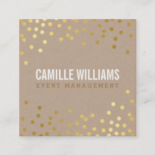 PLAIN BOLD MINIMALE slimme glam confetti gouden kr Vierkante Visitekaartje