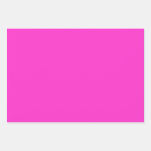 Plain Bonbon Fuchsia Dazzle Roze tinten 3 tinten Inpakpapier Vel (Voorkant 3)