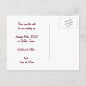 Plain Bourgondië & Goud Bewaar de datum Aankondigingskaart (Achterkant)