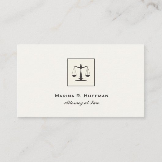 Plain chic Attorney Justice Scale Professional Visitekaartje (Voorkant)