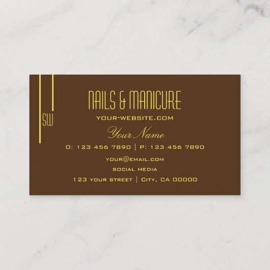 Plain Chocolade Bruin met Monogram Professional Visitekaartje (Achterkant)