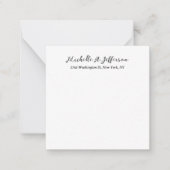 Plain Classical Handwriting Creative Trendy White Notitiekaartje (Voorkant)