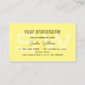 Plain Coffee Brown Cream met Monogram en Logo Visitekaartje (Achterkant)