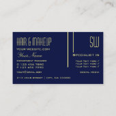 Plain Dark Indigo Blue met Initialen Professional Visitekaartje (Achterkant)