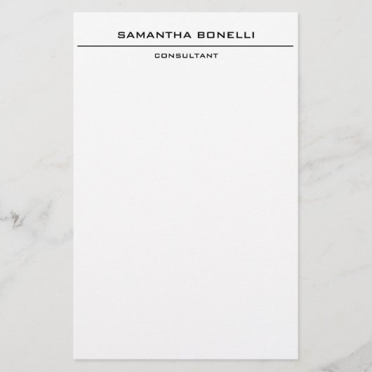 Plain Elegant Attractive Minimalist Briefpapier (Voorkant)