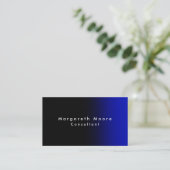 Plain Elegant Black Blue Professional minimalist Visitekaartje (Staand voorkant)