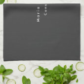 Plain Elegant Black Minimalist Modern Theedoek (Gevouwen)