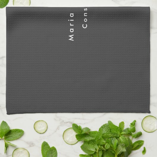 Plain Elegant Black Minimalist Modern Theedoek (Gevouwen)