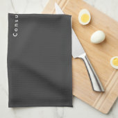 Plain Elegant Black Minimalist Modern Theedoek (Quarter Fold)