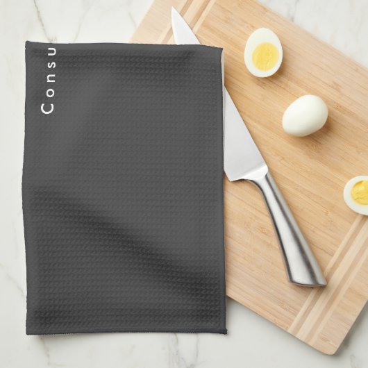 Plain Elegant Black Minimalist Modern Theedoek (Quarter Fold)