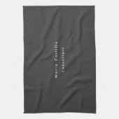 Plain Elegant Black Minimalist Modern Theedoek (Verticaal)
