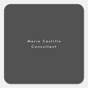 Plain Elegant Black Minimalist Modern Vierkante Sticker