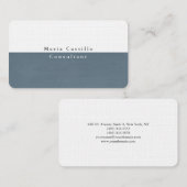 Plain Elegant Blauw Grijs Wit Minimalistisch Moder Visitekaartje (Voorkant / Achterkant)