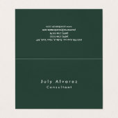 Plain Elegant Grayish Green Minimalist Visitekaartjes (Buitenkant ongevouwen)