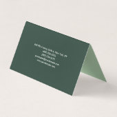 Plain Elegant Grayish Green Minimalist Visitekaartjes (Achterkant)