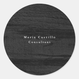 Plain Elegant Grey Wood Minimalist Modern Ronde Sticker
