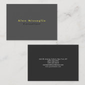 Plain Elegant Grijs Geel Minimalist Visitekaartje (Voorkant / Achterkant)