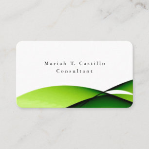 Plain Elegant Groen Wit Minimalistisch Design Visitekaartje