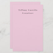 Plain Elegant Licht Roze Eenvoudig Minimalistisch  Briefpapier (Voorkant / Achterkant)