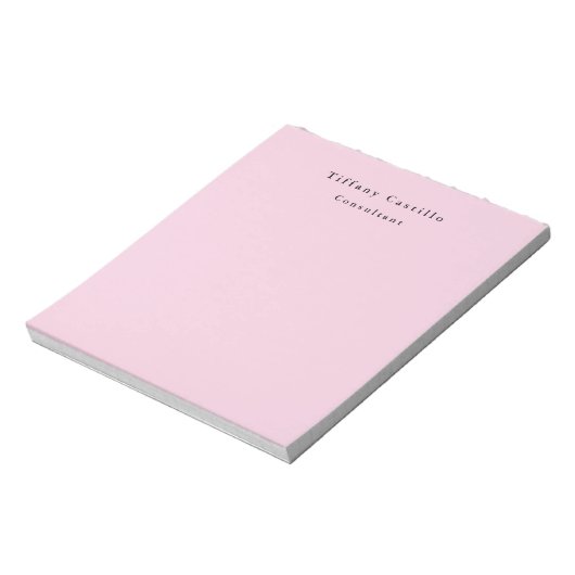 Plain Elegant Licht Roze Eenvoudig Minimalistisch Notitieblok (Gedraaid)