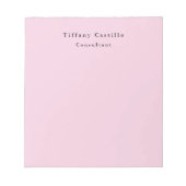 Plain Elegant Licht Roze Eenvoudig Minimalistisch Notitieblok (Voorkant)