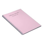 Plain Elegant Licht Roze Eenvoudig Minimalistisch  Notitieboek (Rechterzijde)