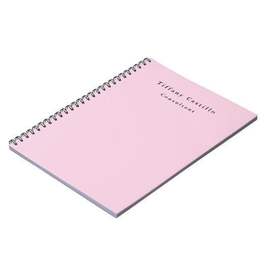 Plain Elegant Licht Roze Eenvoudig Minimalistisch  Notitieboek (Linkerzijde)