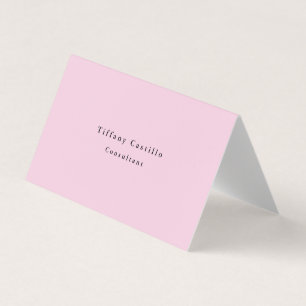 Plain Elegant Licht Roze Wit Minimalistisch Modern Visitekaartjes