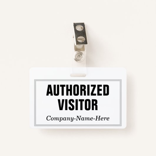 Plain, Elegant "MACHTIGDE VISITOR"-badge Badge (Voorkant met clip)