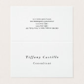 Plain Elegant minimalist Modern Premium Linen Visitekaartjes (Buitenkant ongevouwen)