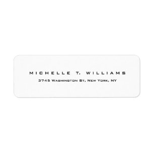 Plain Elegant Modern Black White Minimalist Etiket