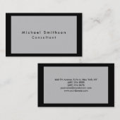Plain Elegant Modern Grey Black Minimalist Visitekaartje (Voorkant / Achterkant)