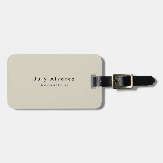 Plain Elegant Modern minimalist Bagagelabel (Voorkant horizontaal)