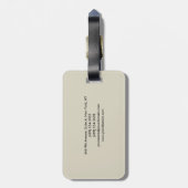 Plain Elegant Modern minimalist Bagagelabel (Achterkant verticaal)