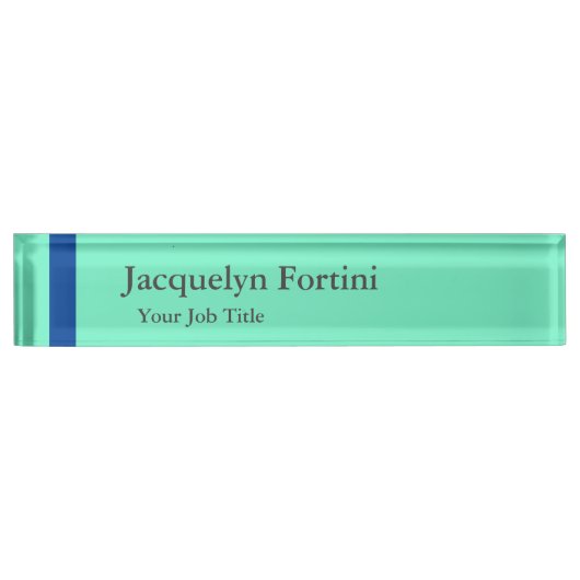 Plain Elegant Modern minimalistisch Blauw Naambordje (Voorkant)