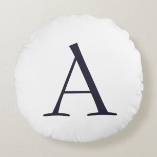 Plain Elegant Modern Monogram Initiaal Rond Kussen