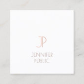 Plain Elegant Modern Monogram Trendy Design Luxury Vierkante Visitekaartje (Voorkant)
