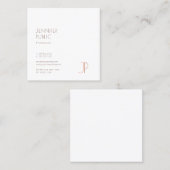 Plain Elegant Modern Trendy Design Monogram Luxe Vierkante Visitekaartje (Voorkant / Achterkant)