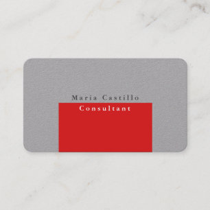 Plain Elegant Rood Grijs Modern Minimalistisch Des Visitekaartje