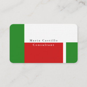 Plain Elegant Rood Groen Wit Modern Minimalist Visitekaartje
