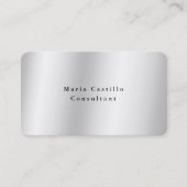 Plain Elegant Silver Gray Minimalist Modern Visitekaartje (Voorkant)