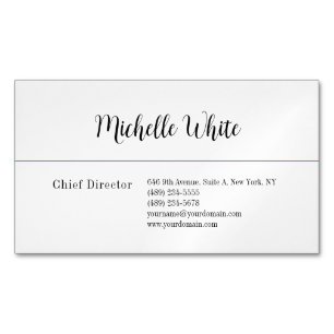 Plain Elegant Wit Professioneel Modern Magnetisch Visitekaartje
