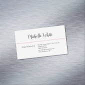 Plain Elegant Wit Professioneel Modern Magnetisch Visitekaartje (Voorbeeld)