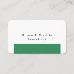 Plain Elegant Zee Groen Wit Minimalistisch Ontwerp Visitekaartje