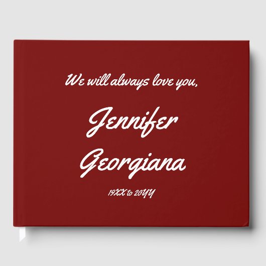 Plain en minimalistische sympathie gastenboek (Voorkant)