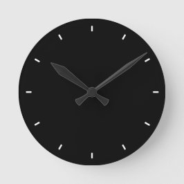 Plain en Simple All-Black Solid Black wandklok Ronde Klok
