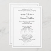Plain Flat White Wedding Program Sjabloon (Voorkant / Achterkant)