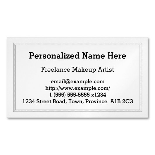 Plain Freelance Makeup Artist Magnetisch Visitekaartje (Voorkant)