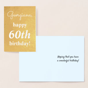 Plain Gold Folie 60ste Verjaardag Wenskaart Kaarten